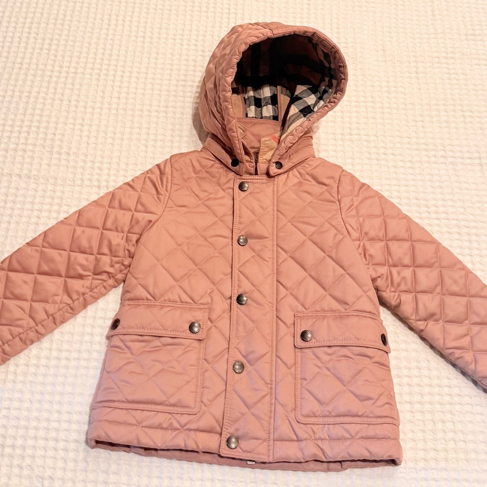 Burberry Quilted Pink Kids Pea Coat